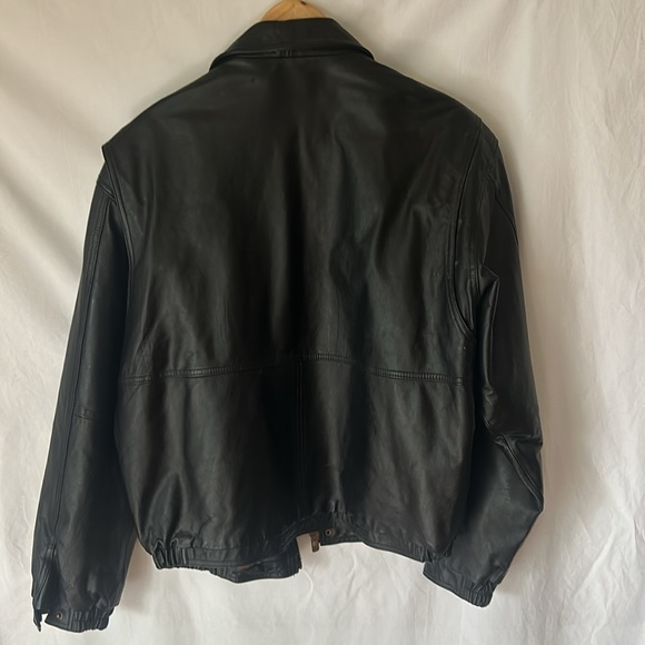 Men’s Network Appliance Leather Bomber Jacket - Picture 8 of 8
